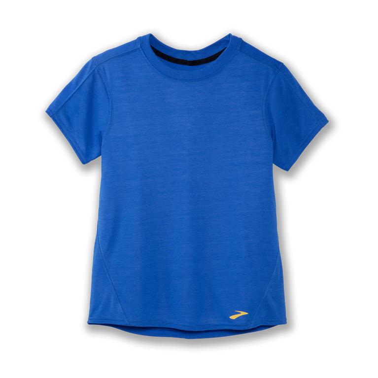Brooks Distance Women's Short Sleeve Running Shirt - Blue Bolt (15840-ICFL)